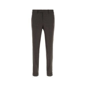 Pt Torino Men Brown Stretch Wool Pant